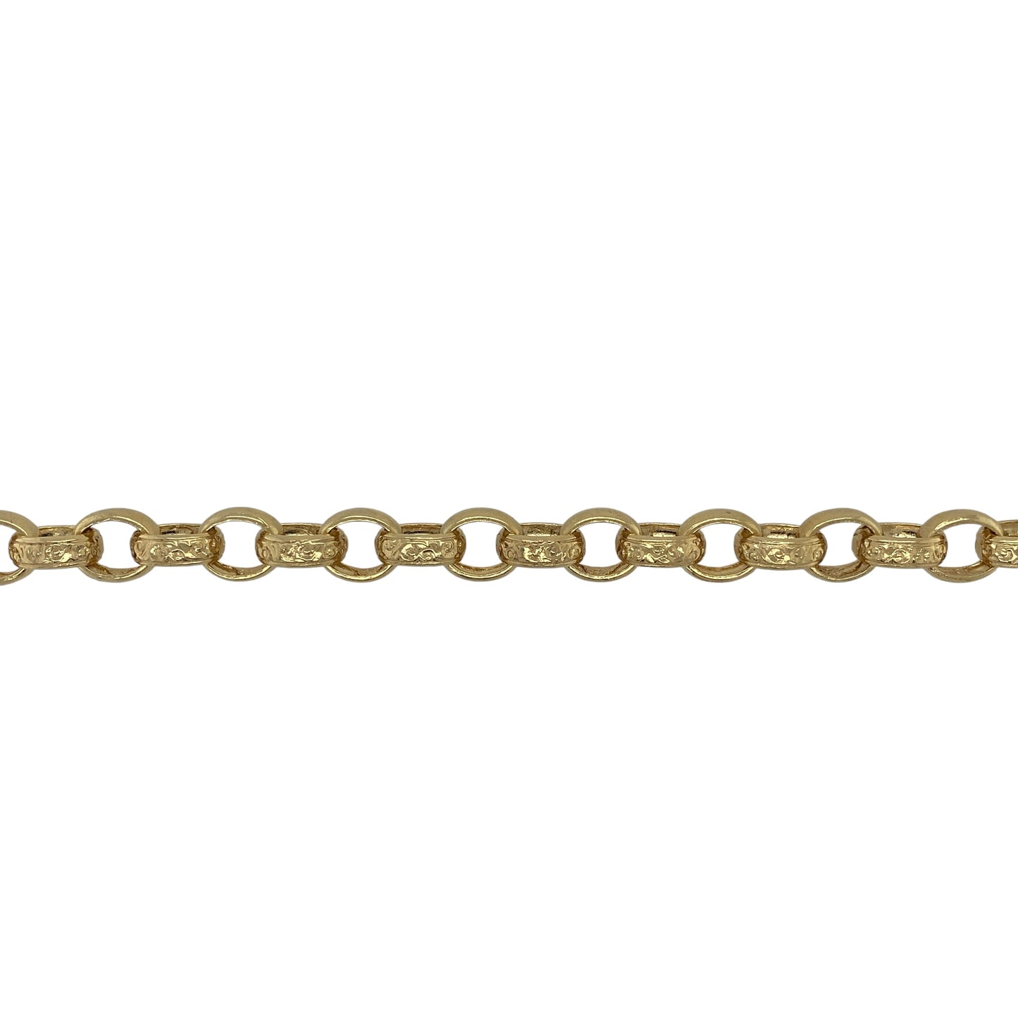 New Solid 925 Silver Heavily 9ct Gold Plated 9" Patterned Belcher Bracelet