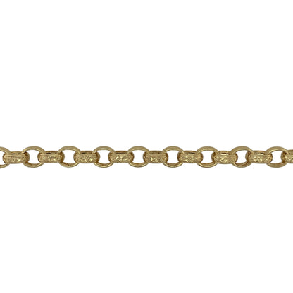 New Solid 925 Silver Heavily 9ct Gold Plated 9" Patterned Belcher Bracelet