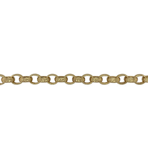 New Solid 925 Silver Heavily 9ct Gold Plated 9" Patterned Belcher Bracelet