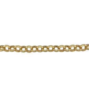 New Solid 925 Silver Heavily 9ct Gold Plated 7.5" Patterned Belcher Bracelet