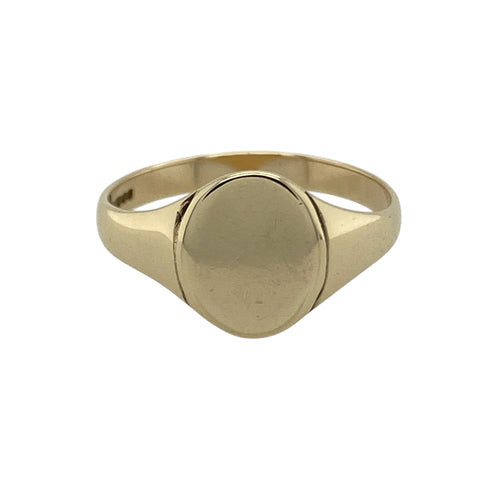9ct Gold Plain Oval Signet Ring