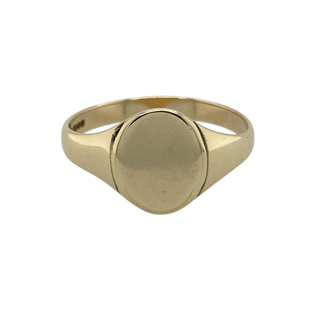 9ct Gold Plain Oval Signet Ring