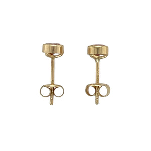 9ct Gold & Pink Stone Set Stud Earrings