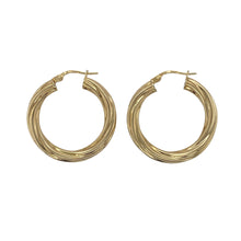 Load image into Gallery viewer, 9ct Gold Twisted Hoop Creole Earrings
