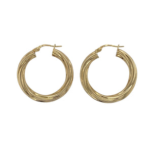 9ct Gold Twisted Hoop Creole Earrings