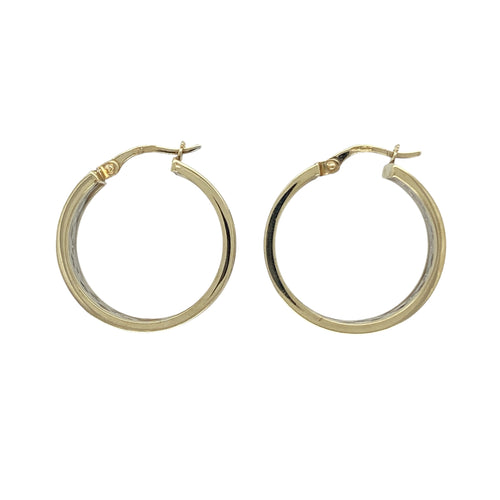 9ct Gold Open Weave Hoop Creole Earrings