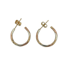 Load image into Gallery viewer, 9ct Gold Twisted Half Hoop Stud Earrings
