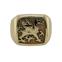 Load image into Gallery viewer, 9ct Gold Welsh Dragon Signet Ring
