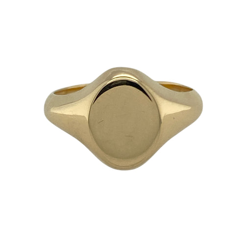 18ct Gold Plain Oval Signet Ring