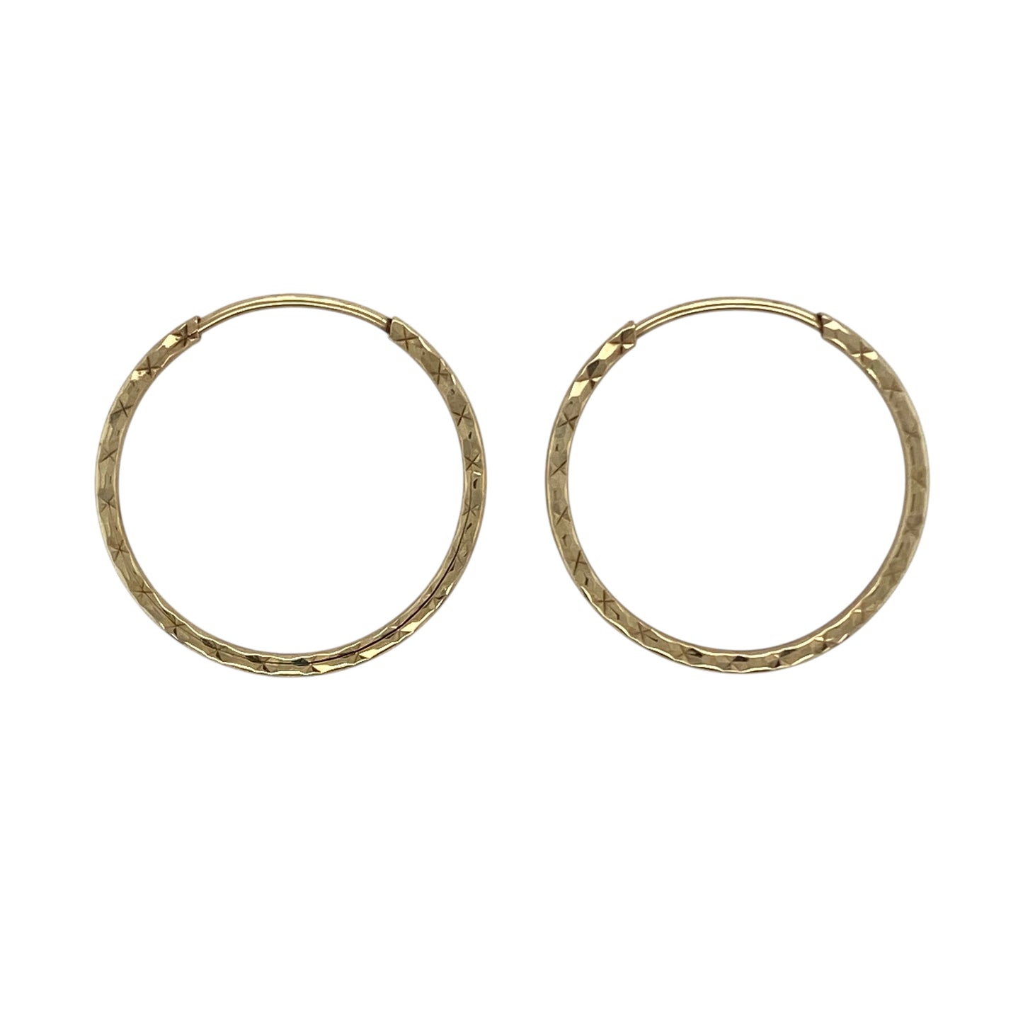 9ct Gold Patterned Hoop Earrings