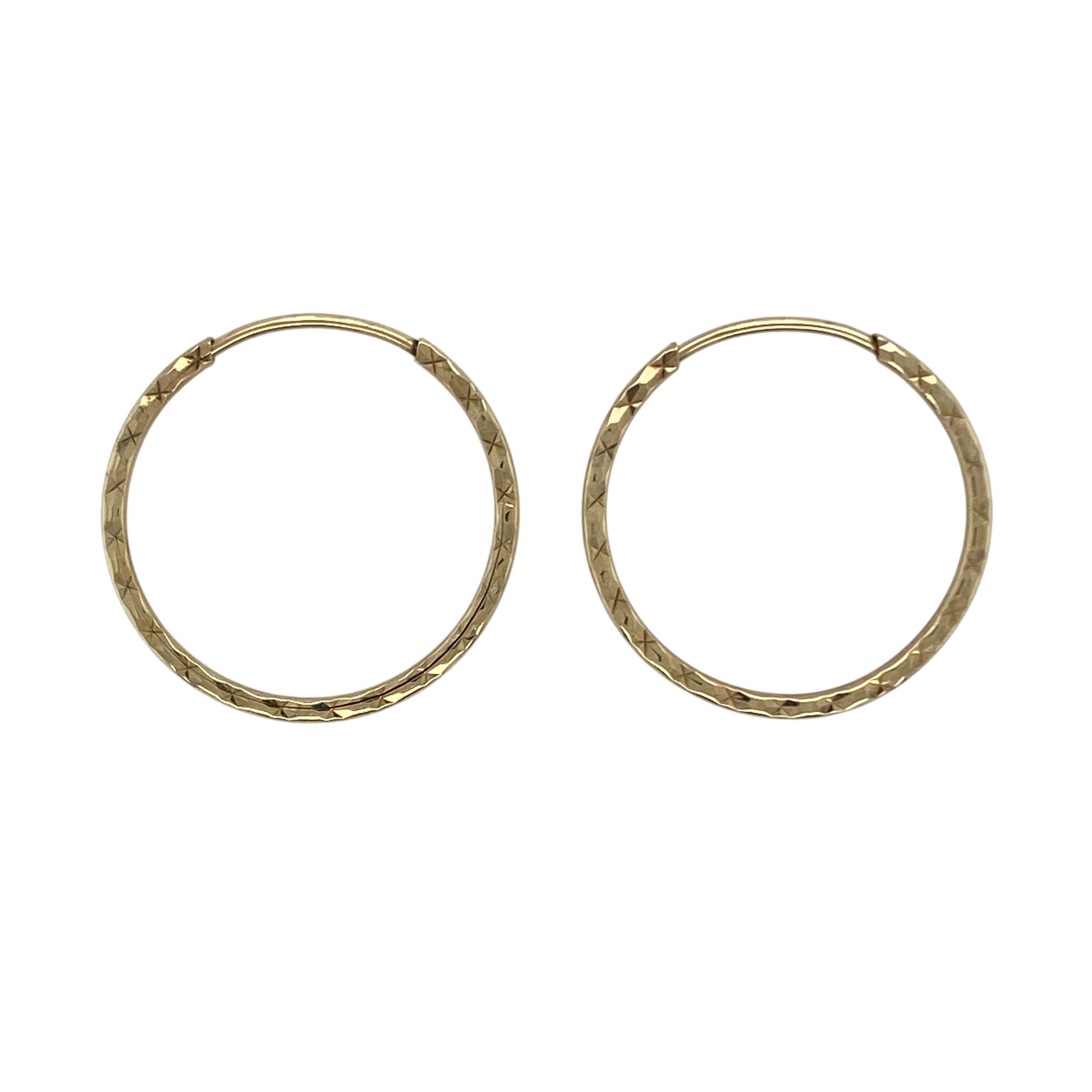 9ct Gold Patterned Hoop Earrings