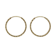 Load image into Gallery viewer, 9ct Gold Patterned Hoop Earrings
