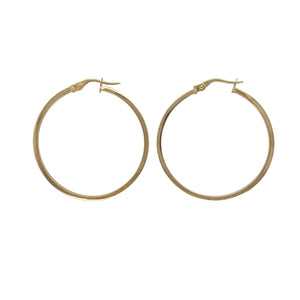 9ct Gold Flat Hoop Creole Earrings