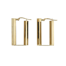 Load image into Gallery viewer, 9ct Gold Rectangle Creole Earrings
