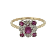 Load image into Gallery viewer, 9ct Gold Diamond &amp; Ruby Set Art Deco Style Ring

