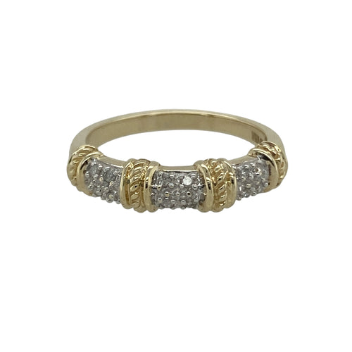 9ct Gold & Diamond Set Band Ring