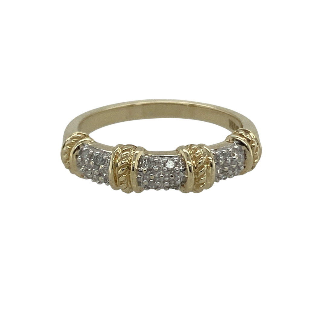 9ct Gold & Diamond Set Band Ring