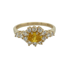 Load image into Gallery viewer, 9ct Gold &amp; Cubic Zirconia White and Yellow Cluster Ring
