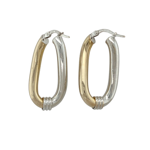 9ct Gold Oval Twist Hoop Creole Earrings