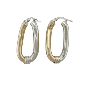 9ct Gold Oval Twist Hoop Creole Earrings