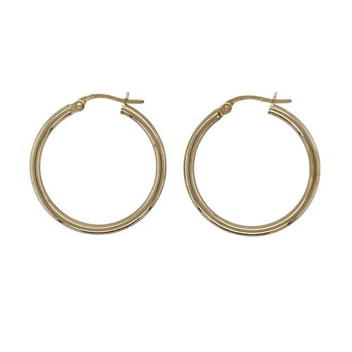 9ct Gold Plain Hoop Creole Earrings