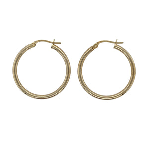 9ct Gold Plain Hoop Creole Earrings