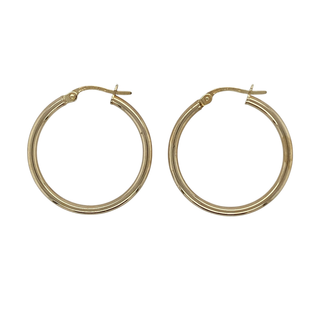 9ct Gold Plain Hoop Creole Earrings