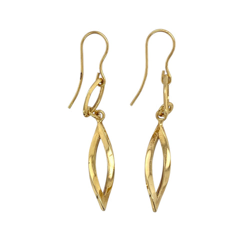 9ct Gold Swirl Drop Earrings
