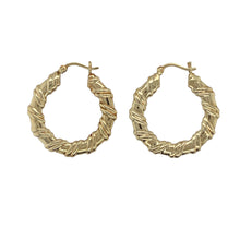 Load image into Gallery viewer, 9ct Gold Twisted Flat Hoop Creole Earrings
