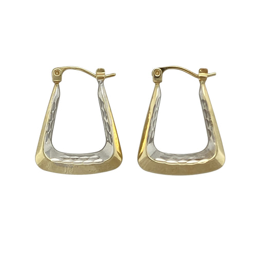 9ct Gold Patterned Handbag Creole Earrings