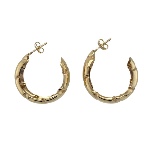 9ct Gold Large Half Hoop Stud Earrings