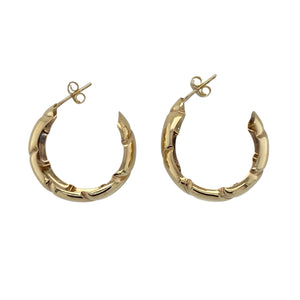 9ct Gold Large Half Hoop Stud Earrings