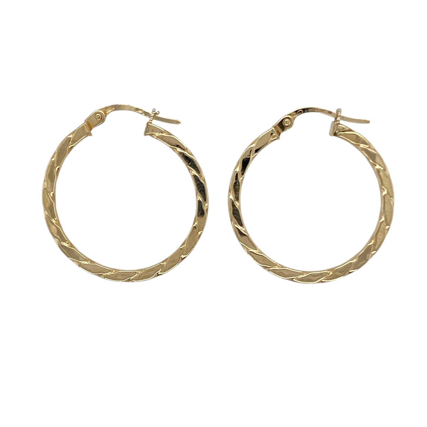 9ct Gold Twisted Hoop Creole Earrings