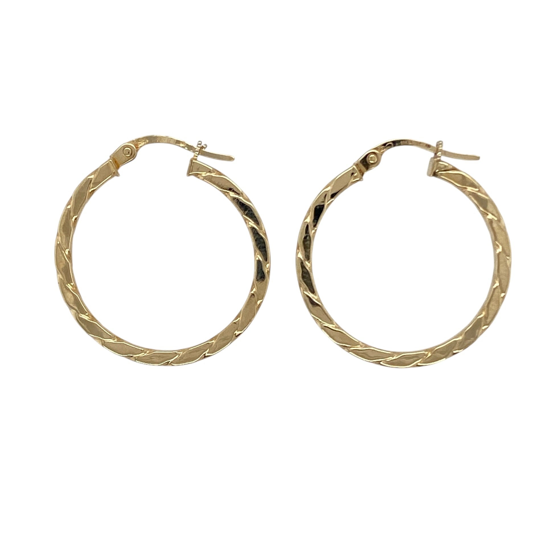 9ct Gold Twisted Hoop Creole Earrings