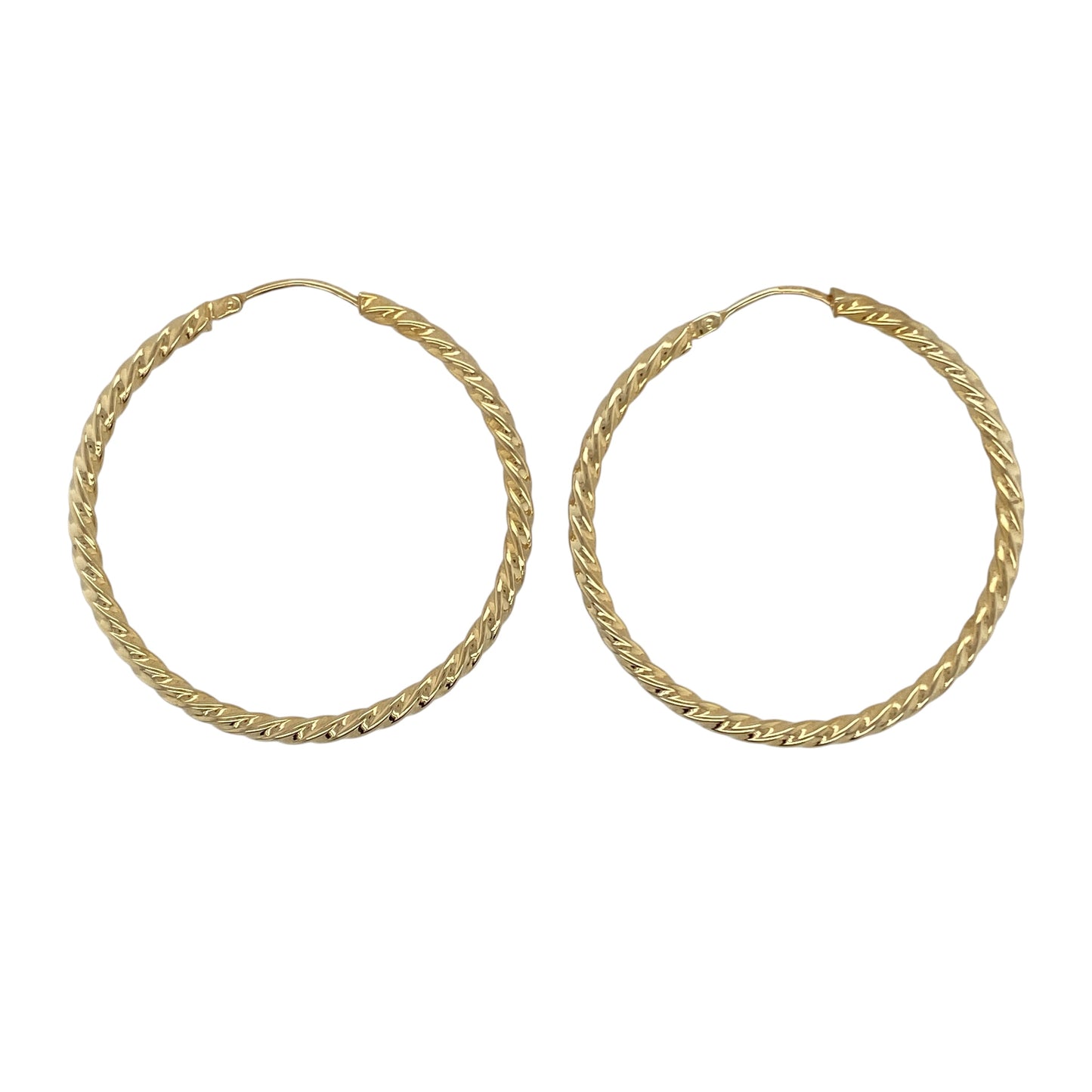 9ct Gold Twisted Large Hoop Earrings