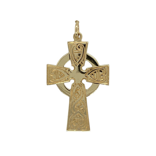 9ct Gold Celtic Patterned Style Cross Pendant