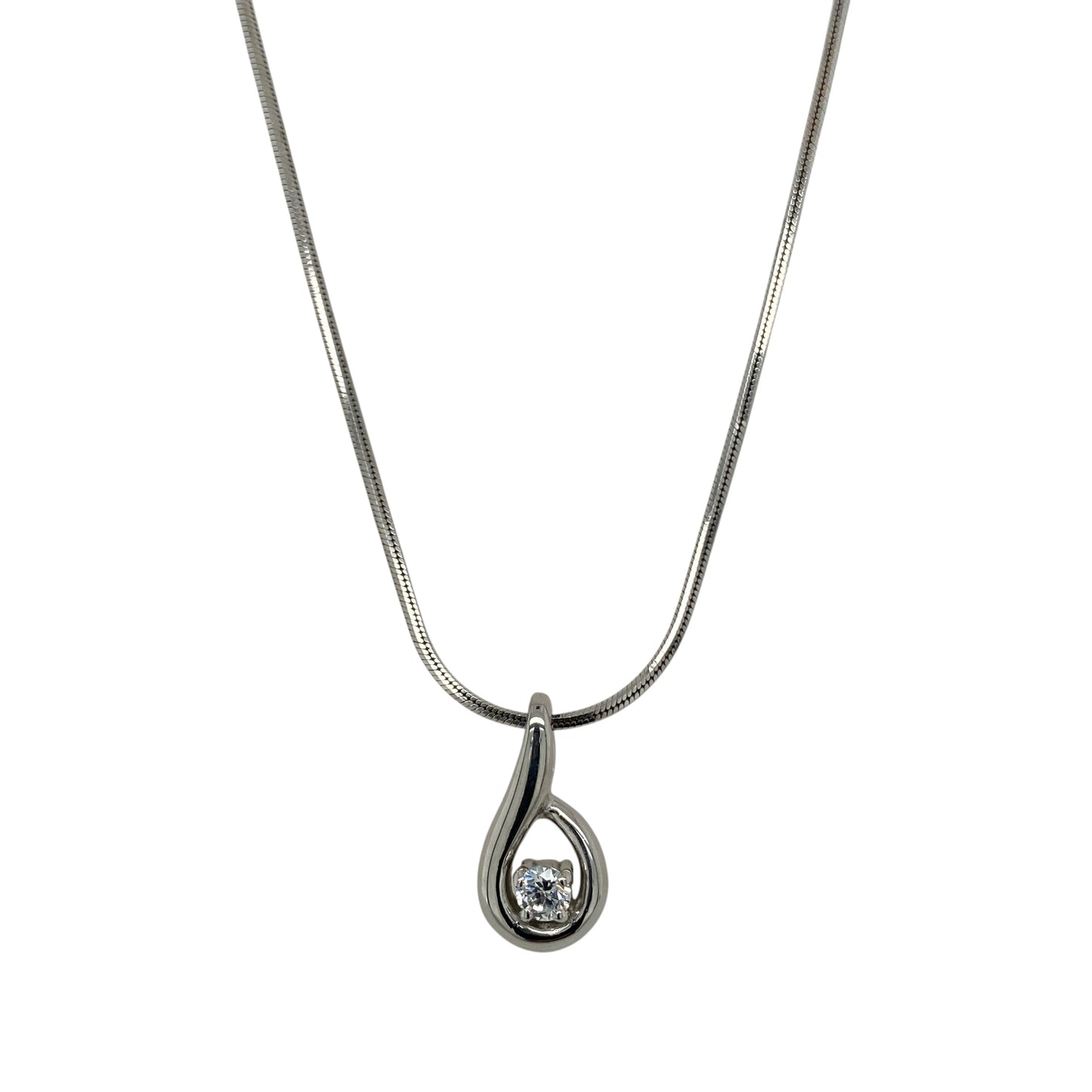 9ct White Gold & Cubic Zirconia Set 16" Necklace