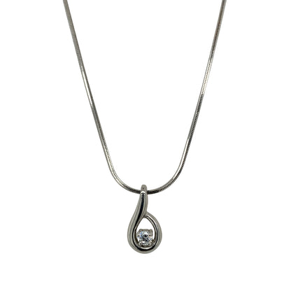 9ct White Gold & Cubic Zirconia Set 16" Necklace