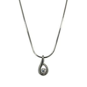 9ct White Gold & Cubic Zirconia Set 16" Necklace