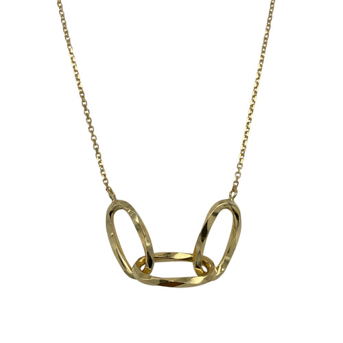 9ct Gold Three Oval Links 16