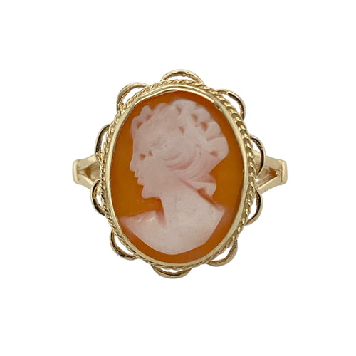 9ct Gold & Cameo Set Ring