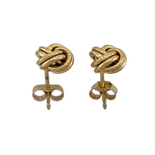 Load image into Gallery viewer, 9ct Gold 8mm Patterned Knot Stud Earrings
