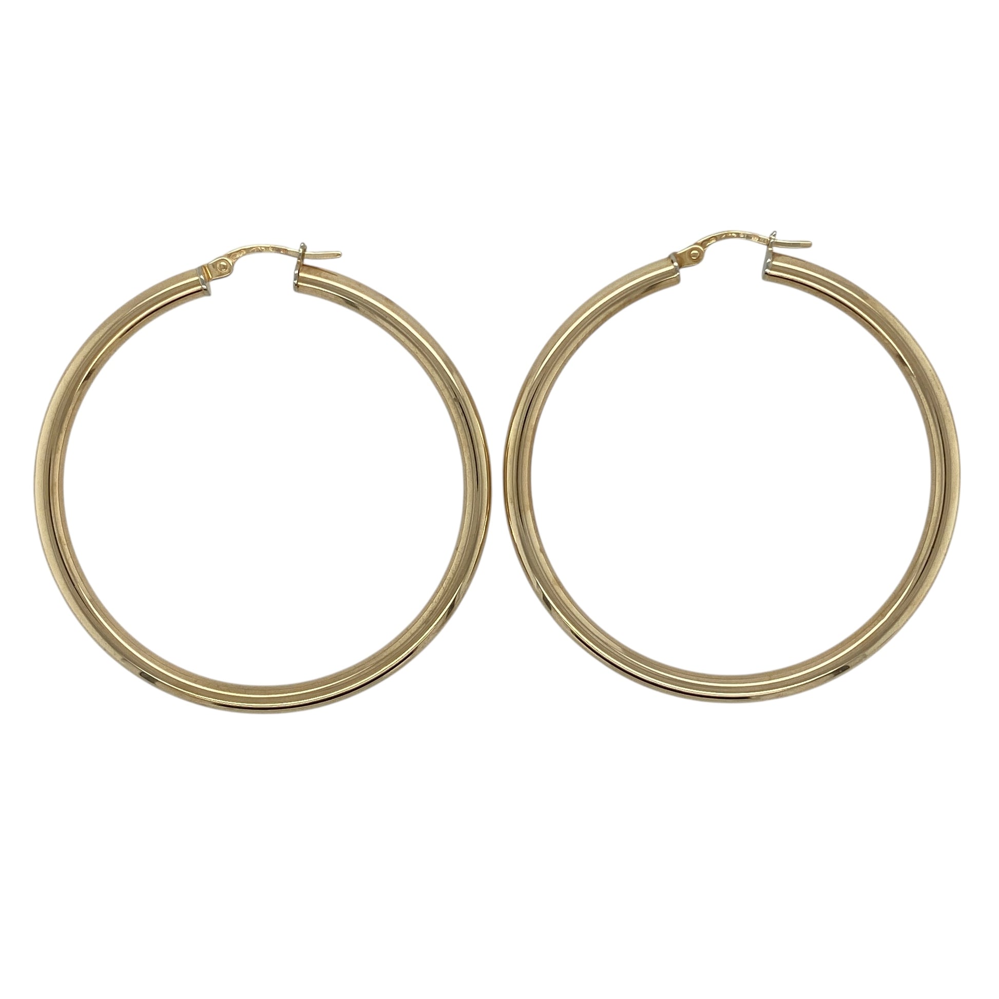 9ct Gold Plain Hoop Creole Earrings