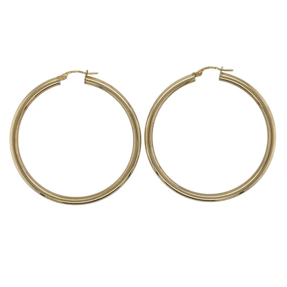 9ct Gold Plain Hoop Creole Earrings