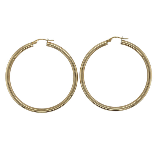 9ct Gold Plain Hoop Creole Earrings