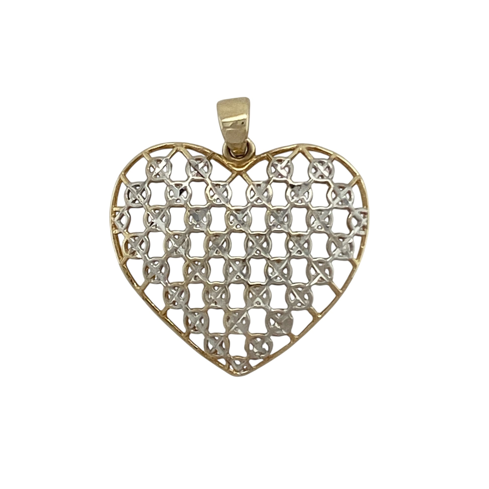 9ct Gold Open Patterned Heart Pendant