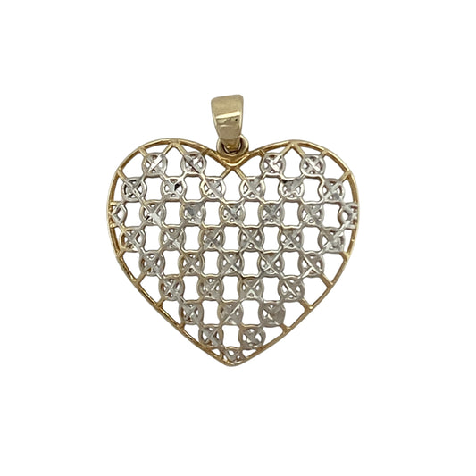 9ct Gold Open Patterned Heart Pendant