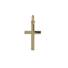 Load image into Gallery viewer, Bring simple elegance and timeless meaning to your collection with this pre-owned 9ct yellow gold pendant, styled as a classic plain cross.

Design: The pendant features a dainty plain cross, offering a subtle and traditional look.
Material: Made from 9-carat yellow gold, the polished finish enhances the warm golden tone.
Pendant Detail: Lightweight and versatile, the simple cross design carries both spiritual and symbolic significance.
