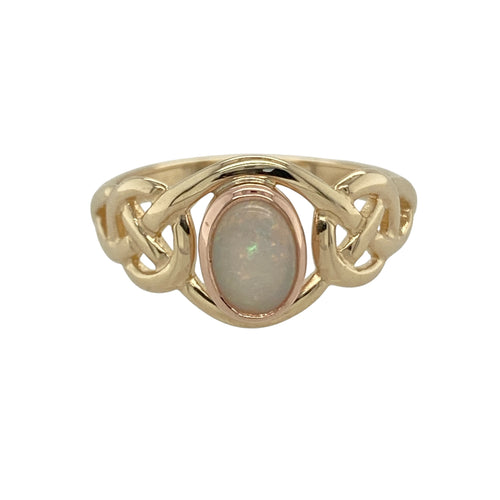 9ct Gold & Opalique Set Clogau Celtic Ring