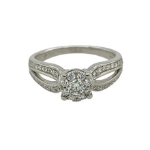 Load image into Gallery viewer, 9ct White Gold &amp; Diamond Illusion Set Cluster Solitaire Ring
